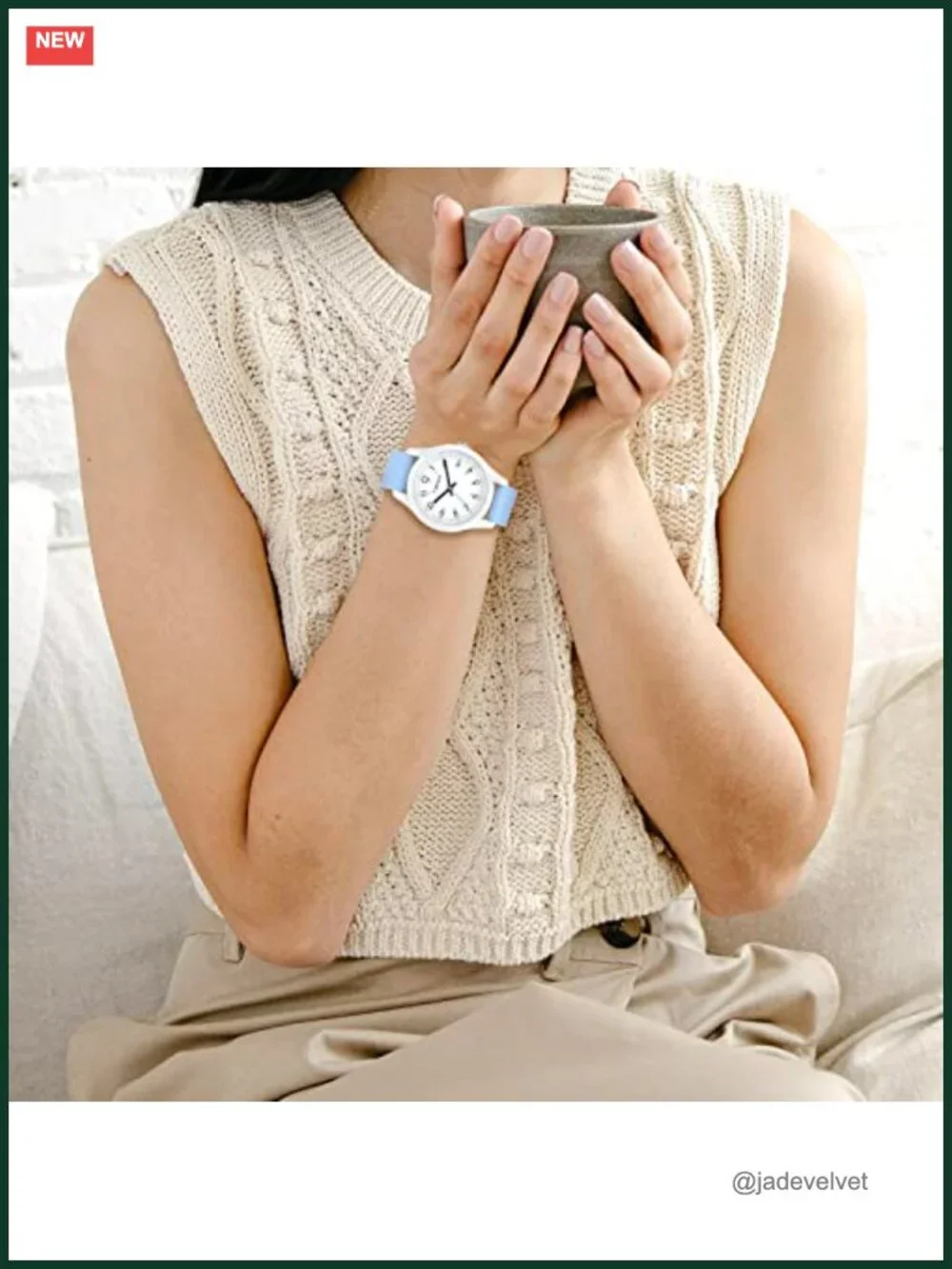 Large Dial Waterproof Women's Watch Easy Read 40mm Silicone Band Japanese Quartz